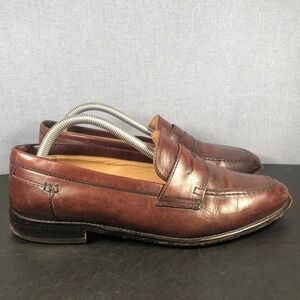 Johnston & Murphy Men's Brown Leather Oxford Penny Loafer size 9.5M
